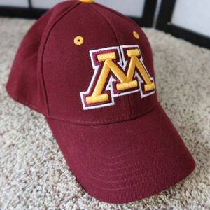 University Of Minnesota Maroon and Gold Cap with M Embroidered Logo